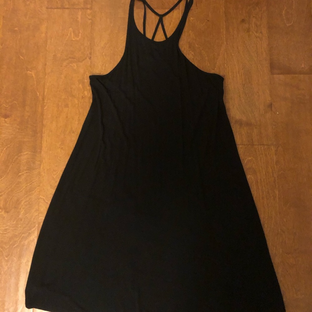 Little black dress with cross cross back